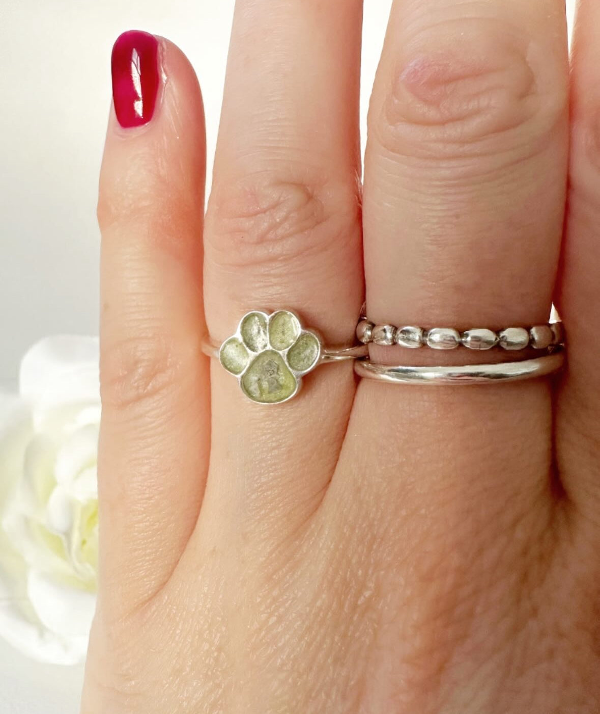Paw Print Ring in Sterling Silver