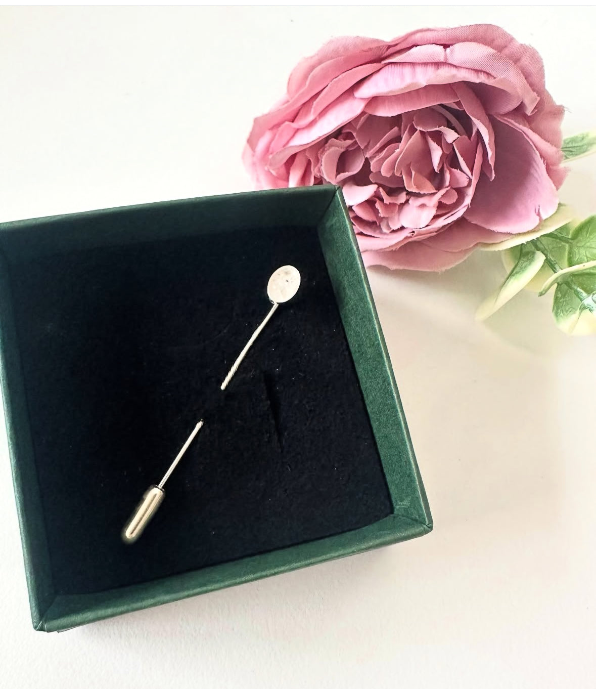 In Memory Oval Tie Pin/ Dress Pin in Sterling Silver