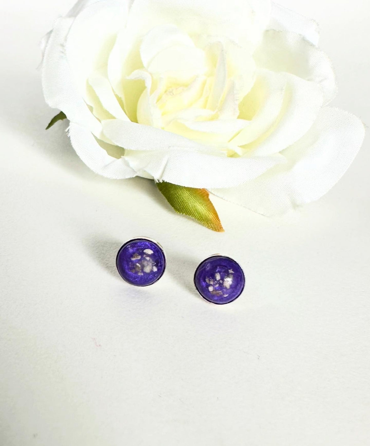 In Memory Round Earrings in Sterling Silver