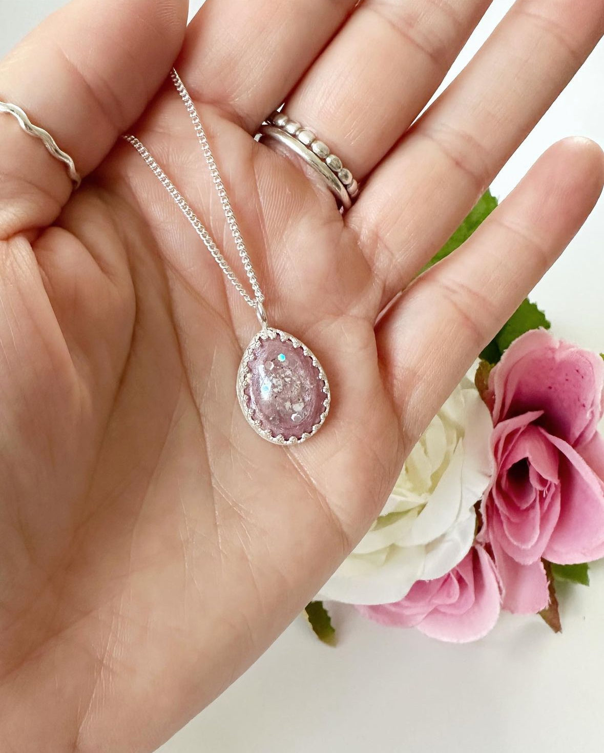 Cherished Teardrop Pendant in Sterling Silver