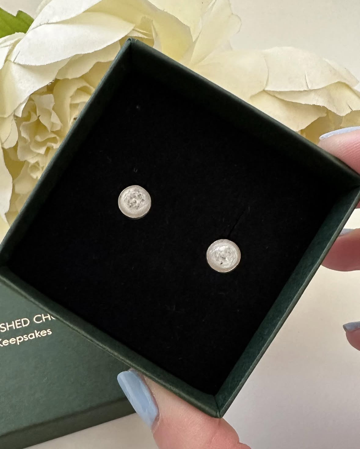 In Memory Round Earrings in Sterling Silver