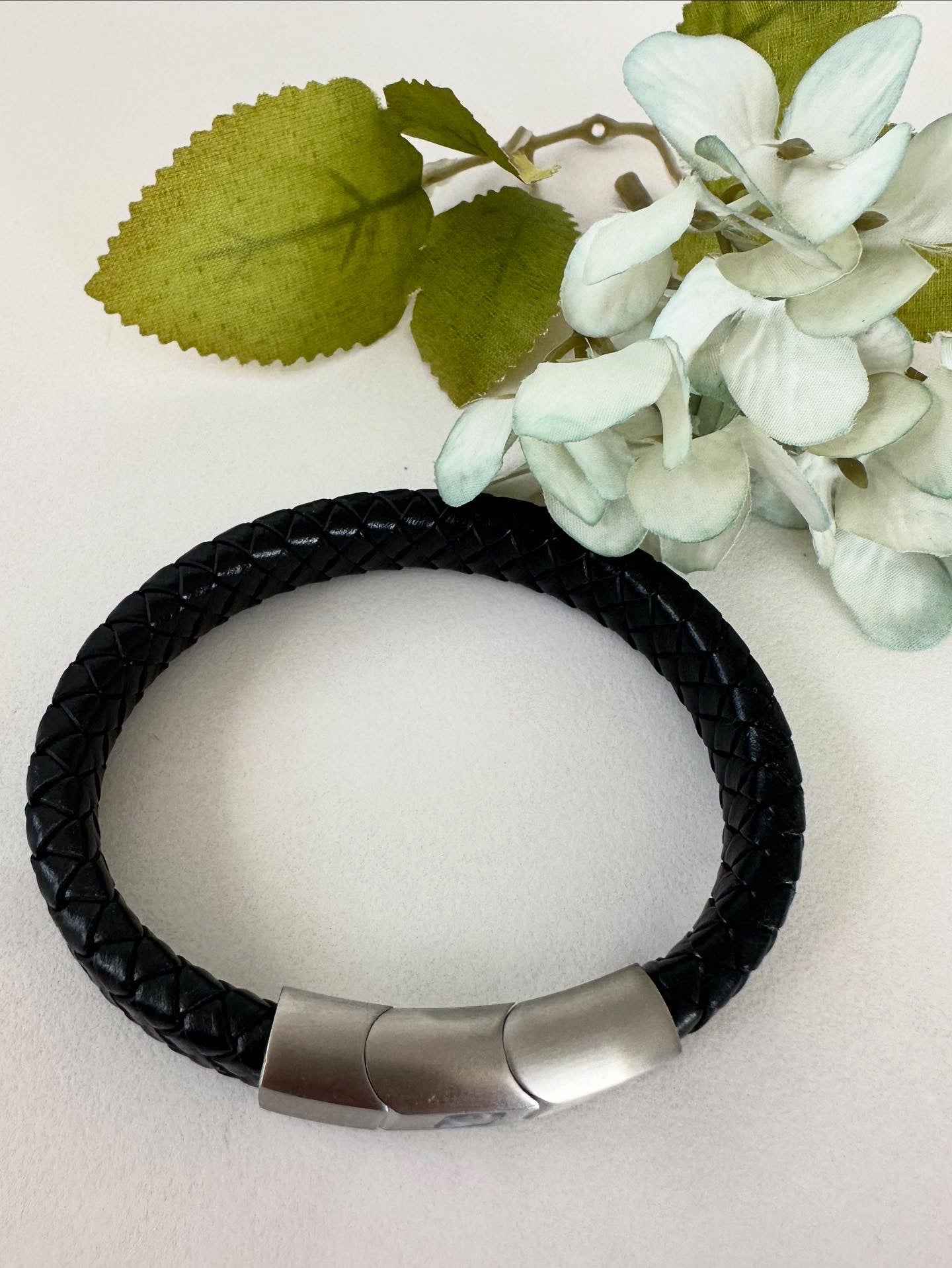Stainless Steel Leather Bracelet